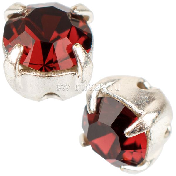 Шатоны в оправе ss 16 Burgundy/Silver