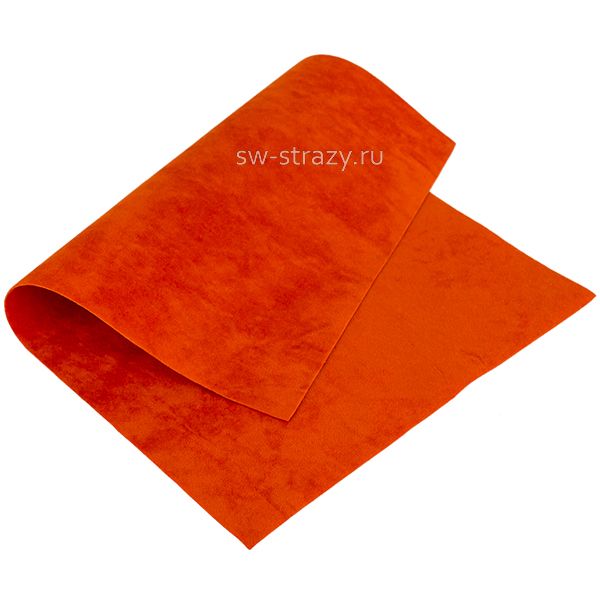 Замша искусств.двухсторон. 20х30 см оранжевая (22976)