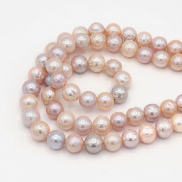 Жемчуг натуральный d=10,5 мм кремово-розовый