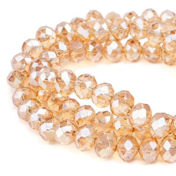 Бусины граненые Rondelle 6 мм светло-коричневый (83), 1 нить