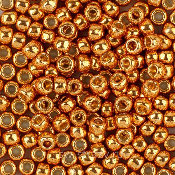 Бисер круглый 8/0 #0591PF Гальванизированный античное золото