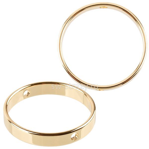 Коннектор-кольцо 2 отверстия 14 мм позолота