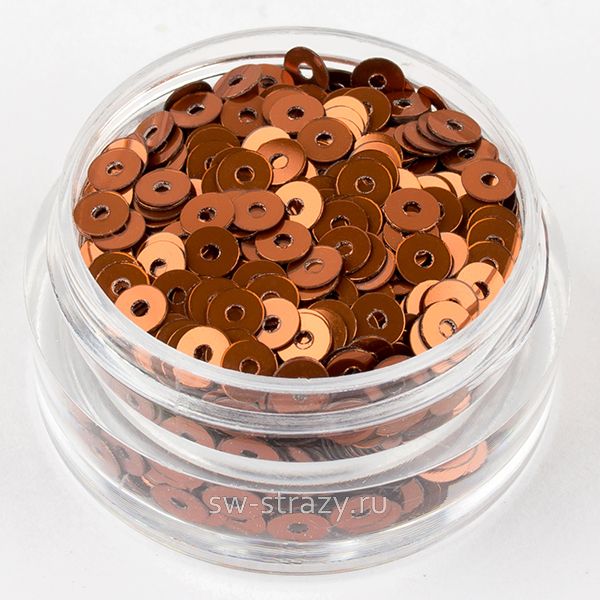 Пайетки 3 mm плоские (8179) Bronzo Scuro M2 3 гр