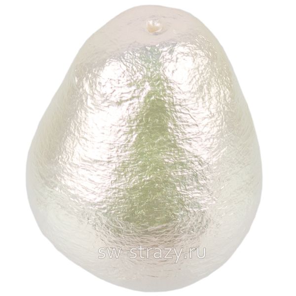 Жемчуг хлопковый капля 15х20 мм насыщенно-белый