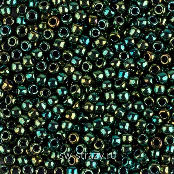 Бисер круглый 11/0 #0507 Металлизированный, ирис зеленый