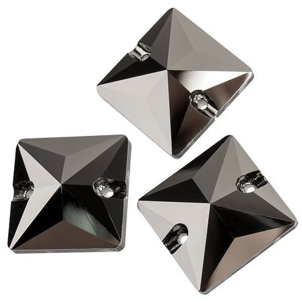 YHB 3687 14*14 mm Crystal Jet Metallic