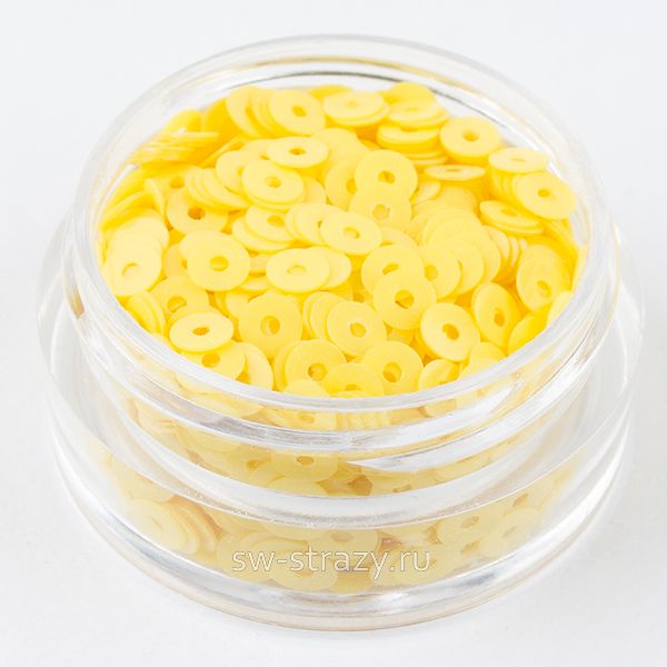 Пайетки 3 mm плоские (2134) Giallo Limone OP 3 гр