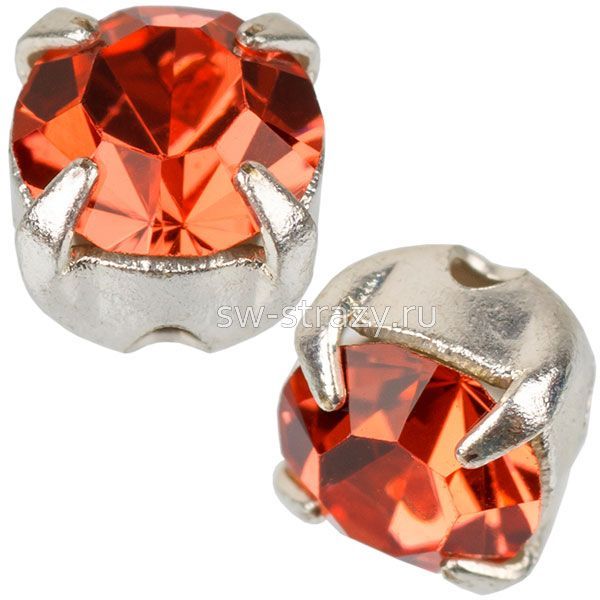 Шатоны в оправе ss 29 Padparadscha/Silver