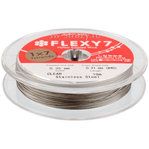 Тросик ювелирный на катушке FLEXY 7  CLEAR 0.35 мм (10 м)