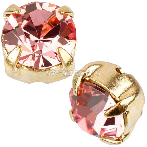 Шатоны в оправе ss 29 Light Rose/Gold