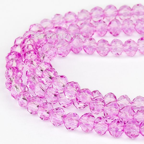 Бусины граненые Rondelle 2 мм аметист (5dyed), 1 нить