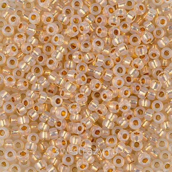 Seedbead Miyuki 11/0 196 24kt Gold Lined Opal Glass