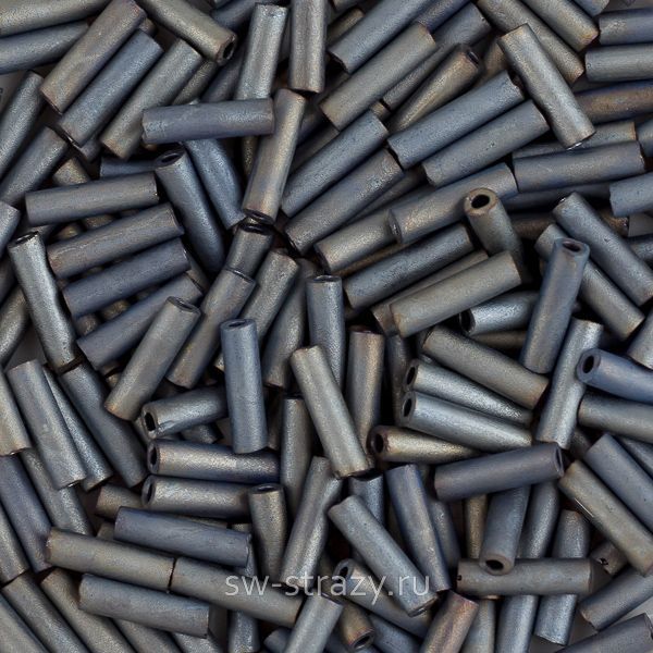 Стеклярус 6x1,7 mm 2002 Matte Metallic Silver Grey