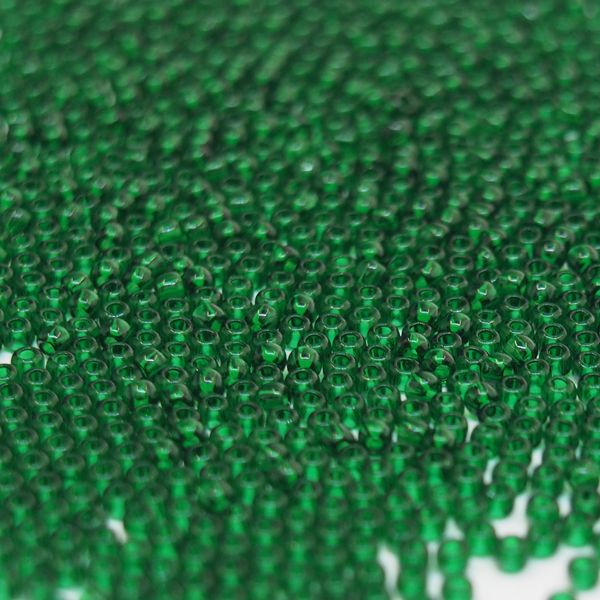 Бисер круглый 15/0 #0939 Прозрачный, изумруд
