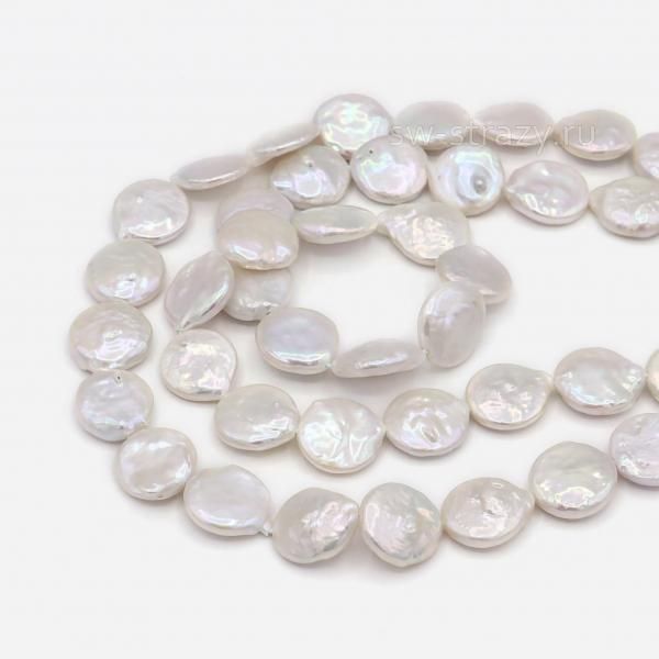 Жемчуг натуральный барочный таблетка d=13 мм кремовый