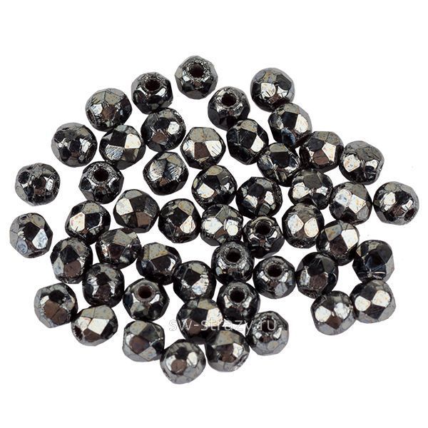 Бусины граненые Firepolished 3 мм Гематит (23980-14400) 12