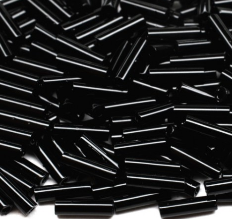 Стеклярус 6x1,7 mm 401 Black