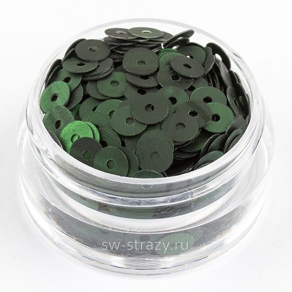 Пайетки 4 mm плоские (7260) Verde Rigato P08 3 гр