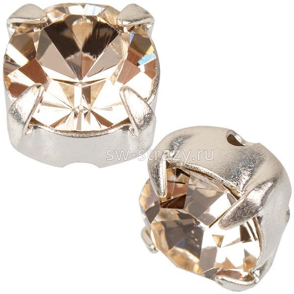 Шатоны в оправе ss 29 Light Gold Quartz/Silver