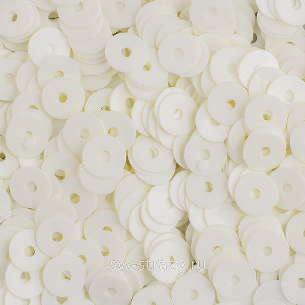 Пайетки плоские 4 мм молочные (3гр)