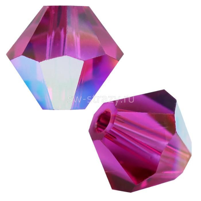 P Rondelle Bead 5328 5 mm fuchsia glitter