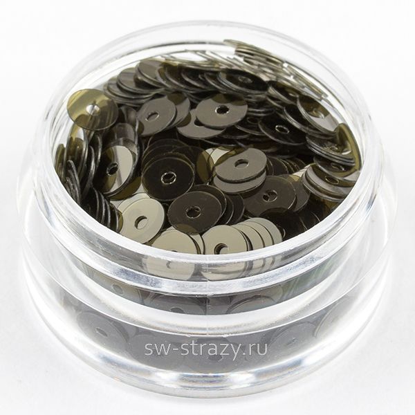 Пайетки 4 mm плоские (7232) Verde Oliva LU 3 гр