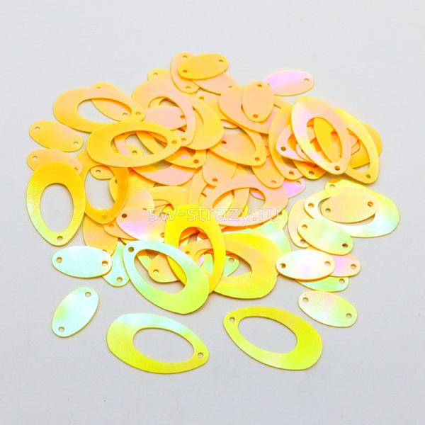 Пайетки овал 2,2х1,4 см Citrine AB (3 гр)