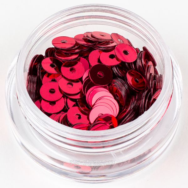 Пайетки 3 mm плоские (5511) Rosso Ciliegia M 3 гр