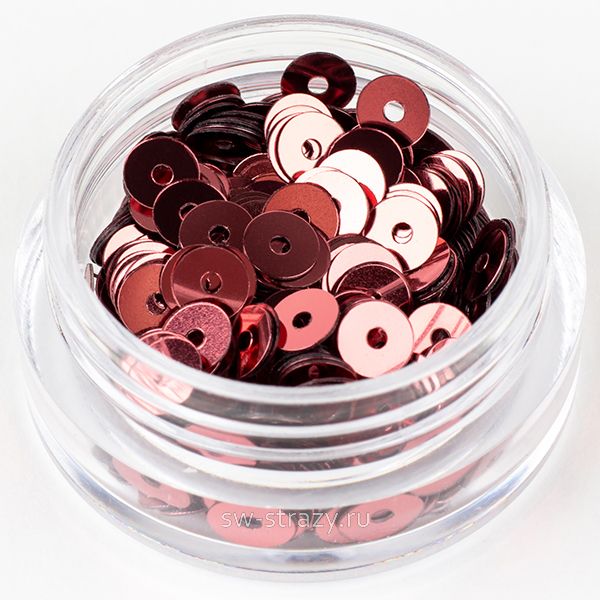 Пайетки 4 mm плоские (3271) Rosa Scuro MT 3 гр